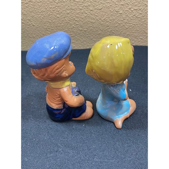 Vintage Napcoware Figurine Boy And Girl Sitting With Dogs - Picture 5 of 8